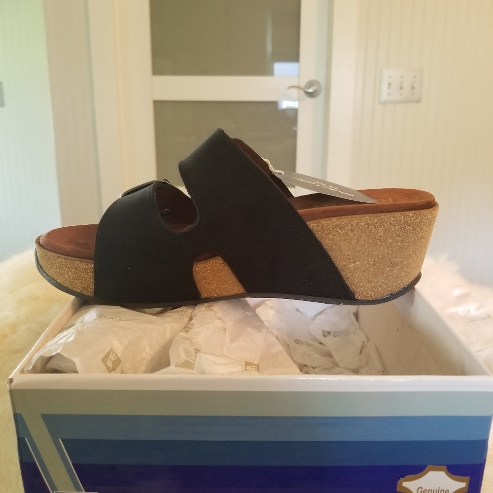 White Mountain Wedge Platform /Adjustable Sandals - image 3